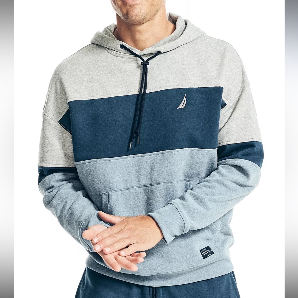 Nautica Men's Sustainably Crafted Super Soft Colorblock Hoodie